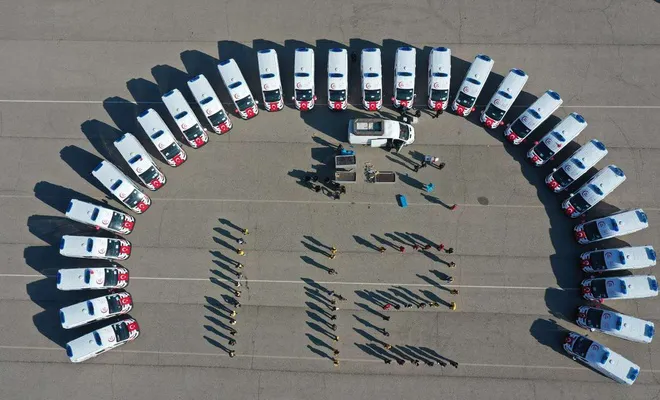 Sağlık Bakanlığı’nın Gaziantep’e gönderdiği ambulanslar teslim alındı