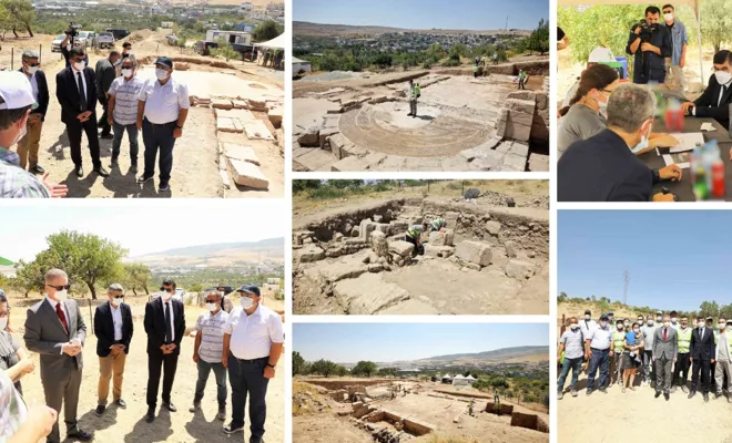 Gaziantep Valisi Gül Dülük Antik Kenti’nde incelemede bulundu