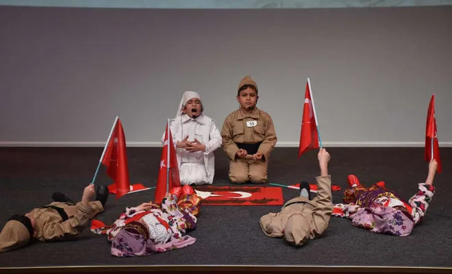 Gaziantep’te öğrenciler İstiklal Marşını en güzel okumak için yarıştı