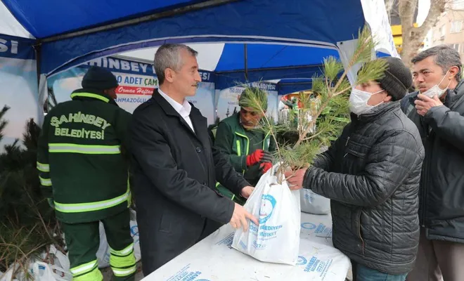 Vatandaşlara fidan dağıtıldı