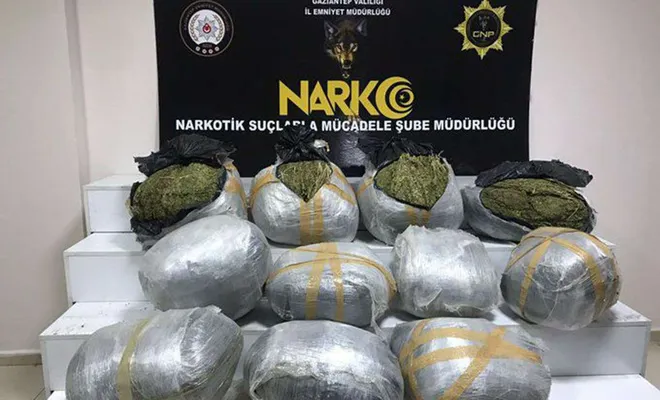 Gaziantep'te 111 kilogram esrar ele geçirildi
