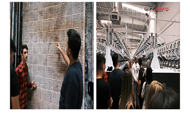 Geleceğin tasarımcıları halı fabrikasını ziyaret etti