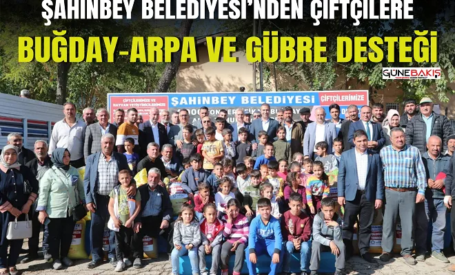 Şahinbey Belediyesi’nden çiftçilere  buğday-arpa ve gübre desteği