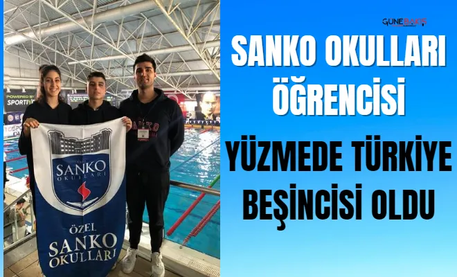 Sanko Okulları öğrencisi yüzmede Türkiye beşincisi oldu