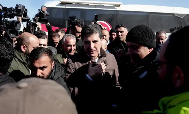 IKBY Başkanı Barzani depremin vurduğu Gaziantep'te 