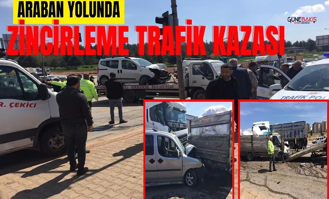 Araban yolunda zincirleme trafik kazası