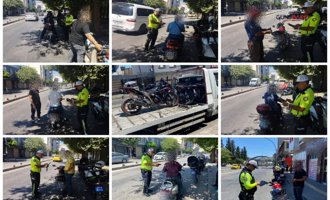 Gaziantep'teki trafik denetiminde 34 motosiklet sürücüsüne ceza yazıldı
