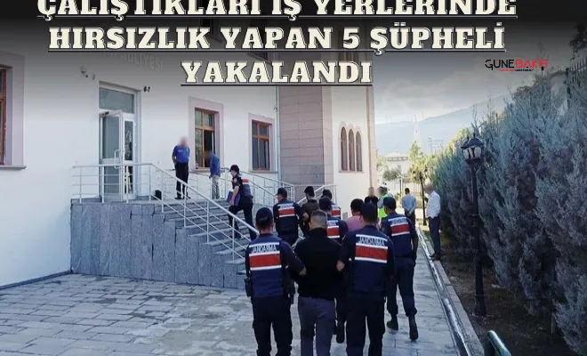 Çalıştıkları iş yerlerinde hırsızlık yapan 5 şüpheli yakalandı