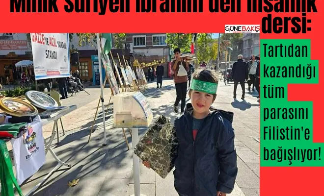 Minik Suriyeli İbrahim'den insanlık dersi: Tartıdan kazandığı tüm parasını Filistin'e bağışlıyor!