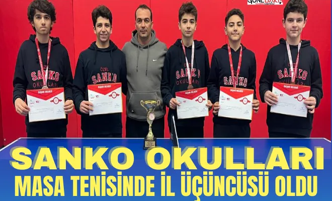 SANKO Okulları masa tenisinde il üçüncüsü oldu