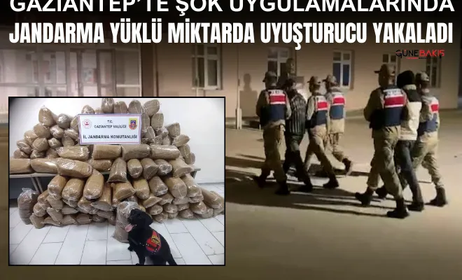 Gaziantep’te şok uygulamalarında Jandarma yüklü miktarda uyuşturucu yakaladı