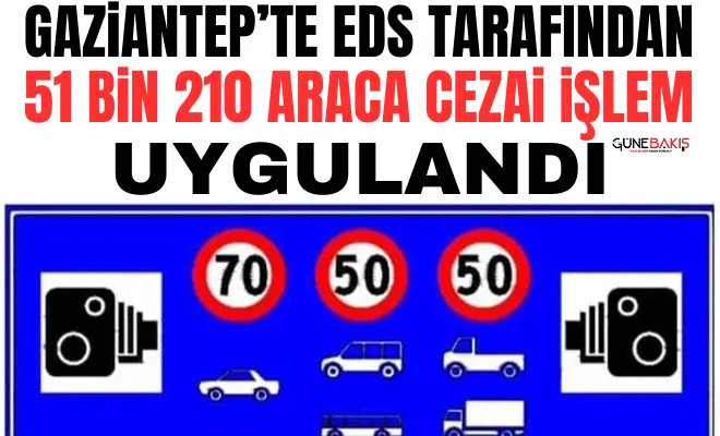 Gaziantep’te EDS tarafından 51 bin 210 araca cezai işlem uygulandı