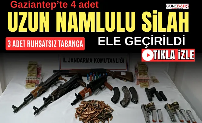 Gaziantep’te 4 adet uzun namlulu silah ele geçirildi: 3 gözaltı