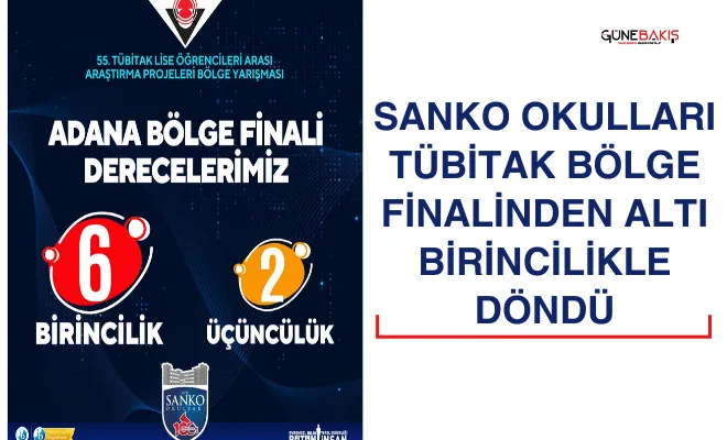 SANKO Okulları TÜBİTAK bölge finalinden altı birincilikle döndü