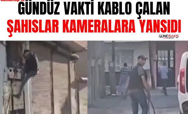 Gündüz vakti kablo çalan şahıslar kameralara yansıdı