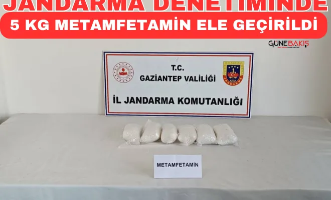 Jandarma denetiminde 5 kg metamfetamin ele geçirildi