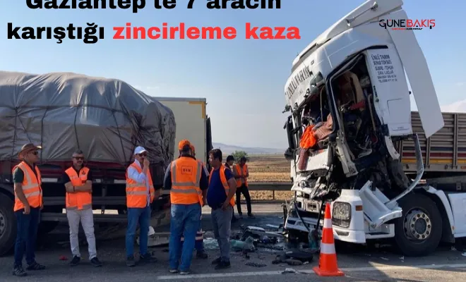 Gaziantep'te 7 aracın karıştığı zincirleme kazada 1 ölü, 6 yaralı