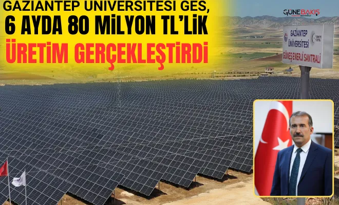 Gaziantep Üniversitesi GES, 6 ayda 80 Milyon TL’lik üretim gerçekleştirdi