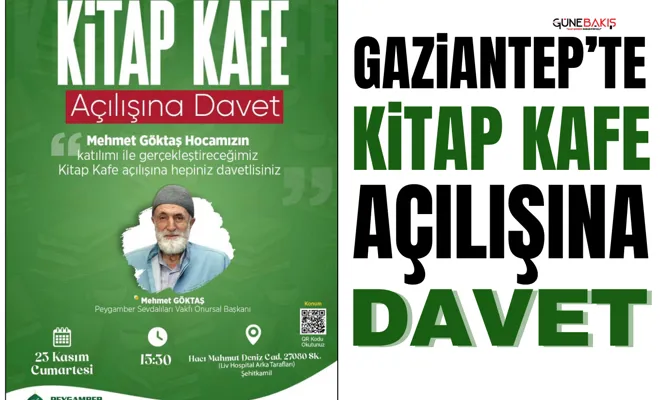 Gaziantep’te kitap kafe açılışına davet