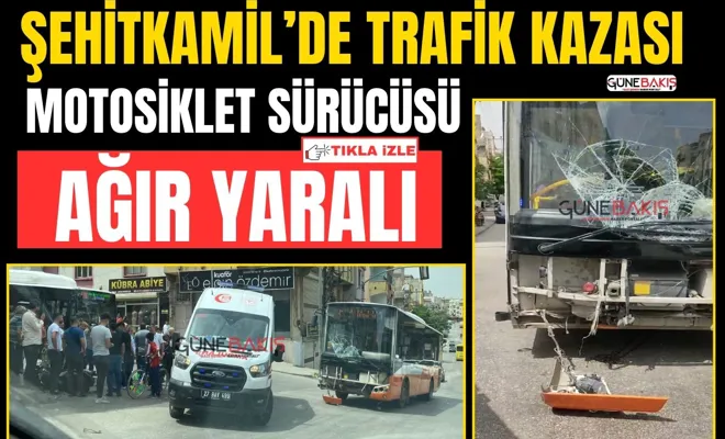 Şehitkamil’de trafik kazası motosiklet sürücüsü ağır yaralı