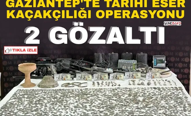 Gaziantep'te tarihi eser kaçakçılığı operasyonu: 2 gözaltı