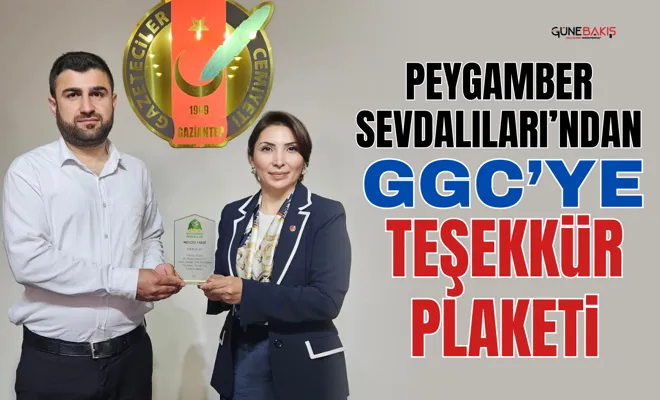 Peygamber Sevdalıları’ndan GGC’ye teşekkür plaketi