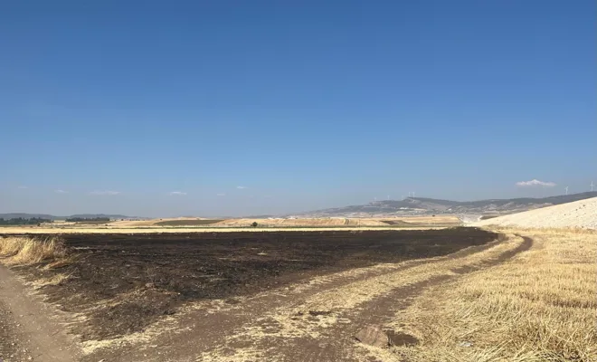 Gaziantep'te anız yakan şahıs suçüstü yakalandı