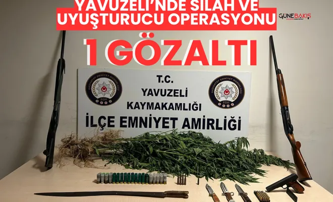 Yavuzeli’nde silah ve uyuşturucu operasyonu: 1 gözaltı