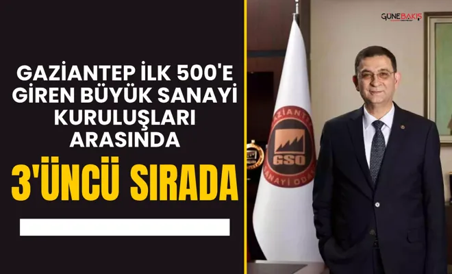 Gaziantep ilk 500'e giren büyük sanayi kuruluşları arasında 3'üncü sırada