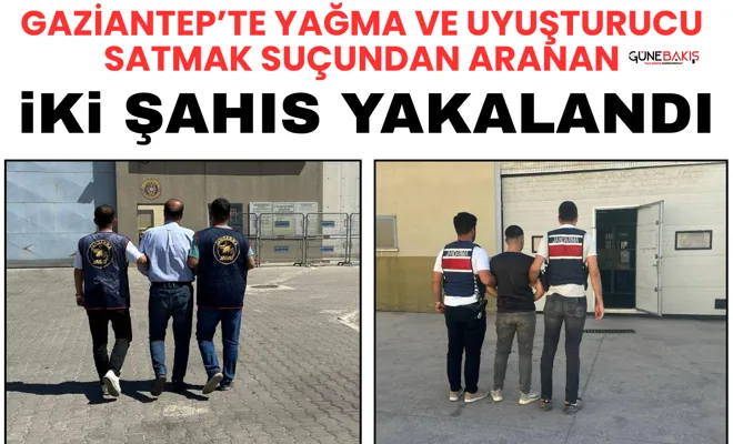 Gaziantep’te yağma ve uyuşturucu satmak suçundan aranan iki şahıs yakalandı