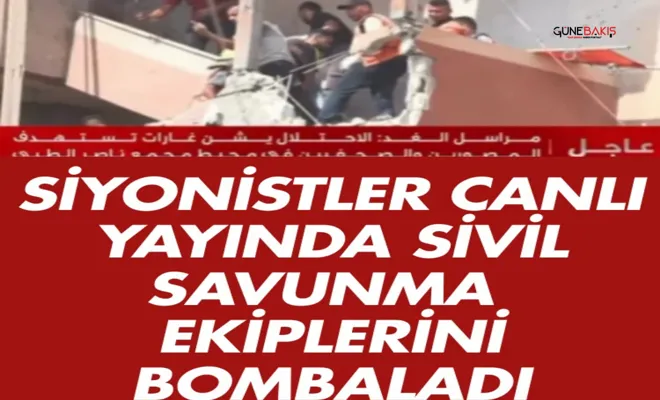Siyonistler canlı yayında Sivil Savunma ekiplerini bombaladı