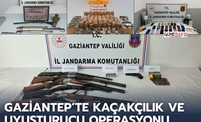 Gaziantep’te kaçakçılık ve uyuşturucu operasyonu