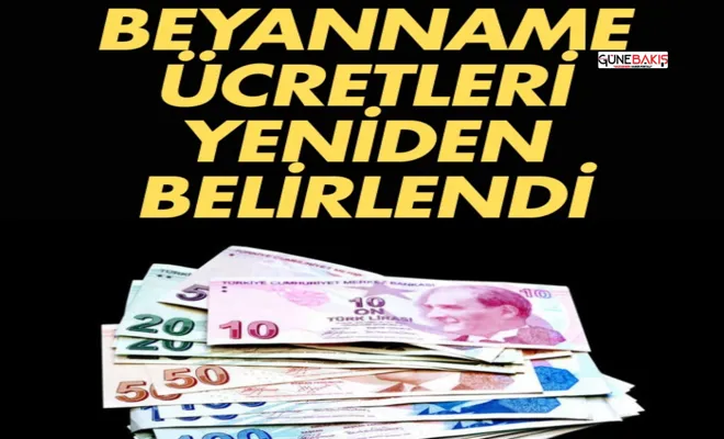 Beyanname ücretleri yeniden belirlendi