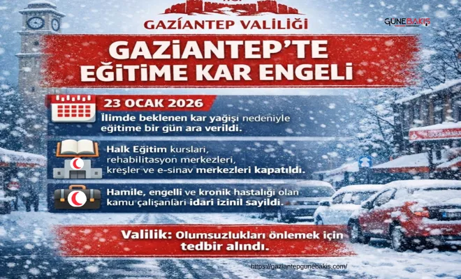 Gaziantep’te eğitime kar engeli