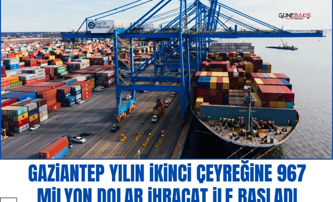Gaziantep yılın ikinci çeyreğine 967 milyon dolar ihracat ile başladı