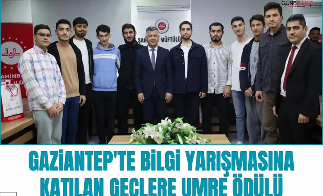 Gaziantep'te bilgi yarışmasına katılan geçlere umre ödülü