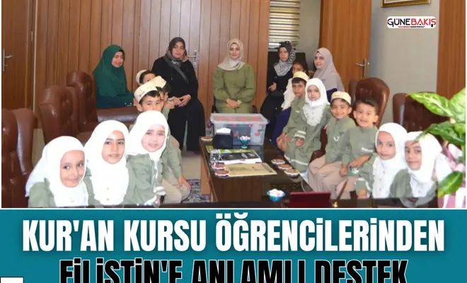 Kur'an kursu öğrencilerinden Filistin'e anlamlı destek