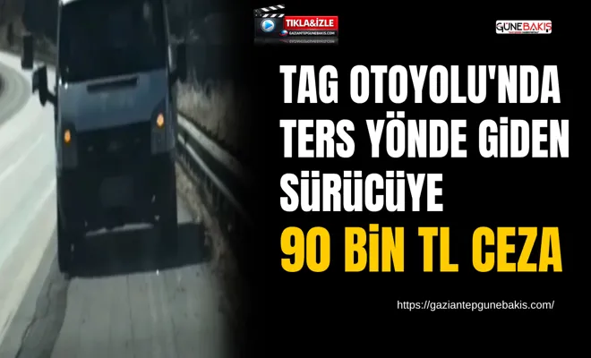 TAG Otoyolu'nda ters yönde giden sürücüye 90 bin TL ceza