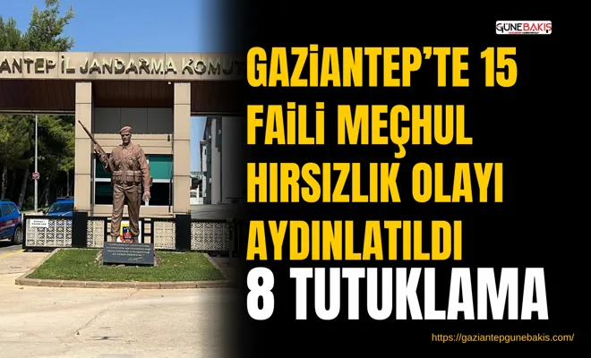 Gaziantep’te 15 faili meçhul hırsızlık olayı aydınlatıldı: 8 tutuklama