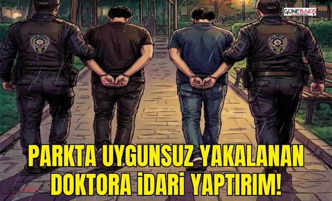Parkta uygunsuz yakalanan doktora idari yaptırım!