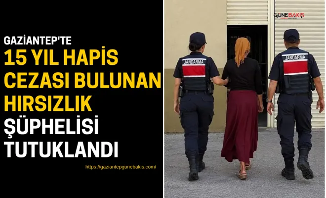 Gaziantep'te 15 yıl hapis cezası bulunan hırsızlık şüphelisi tutuklandı
